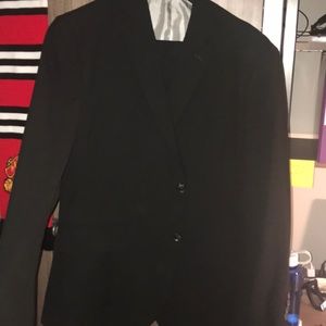 Solid black suit